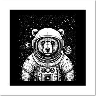 Vintage bear astronaut Posters and Art